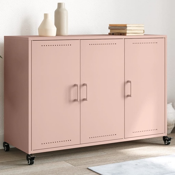 vidaXL Sideboard Rosa 100,5x39x72 cm Kaltgewalzter Stahl