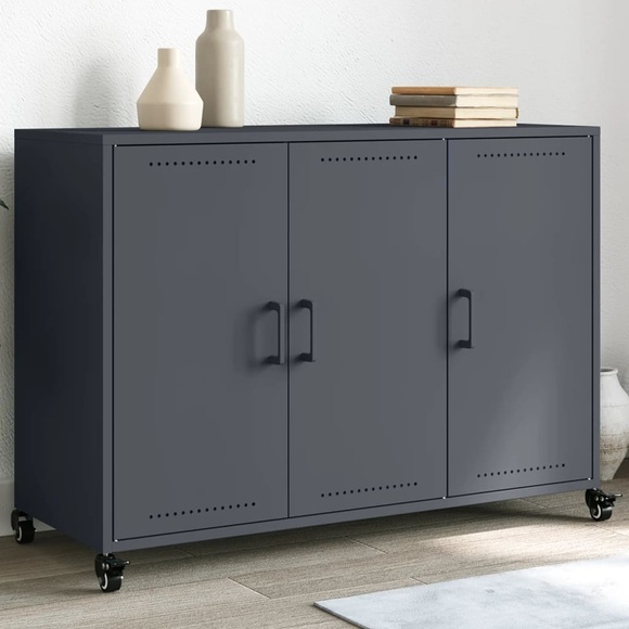 vidaXL Sideboard Anthrazit 100,5x39x72 cm Kaltgewalzter Stahl