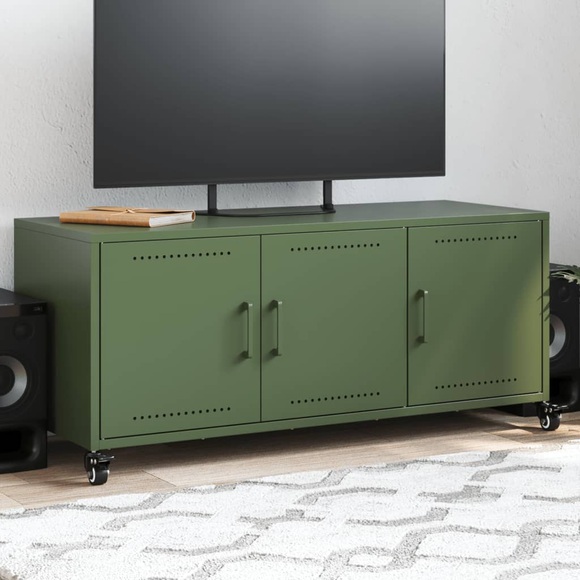 vidaXL TV-Schrank Olivgrün 100,5x39x43,5 cm Kaltgewalzter Stahl