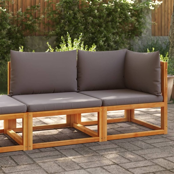 vidaXL Gartensofa mit Kissen 2-Sitzer Massivholz Akazie