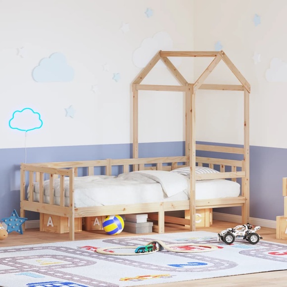 vidaXL Tagesbett mit Dach 90x190 cm Massivholz Kiefer