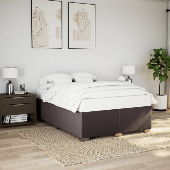 vidaXL Bettgestell Dunkelbraun 140x200 cm Stoff