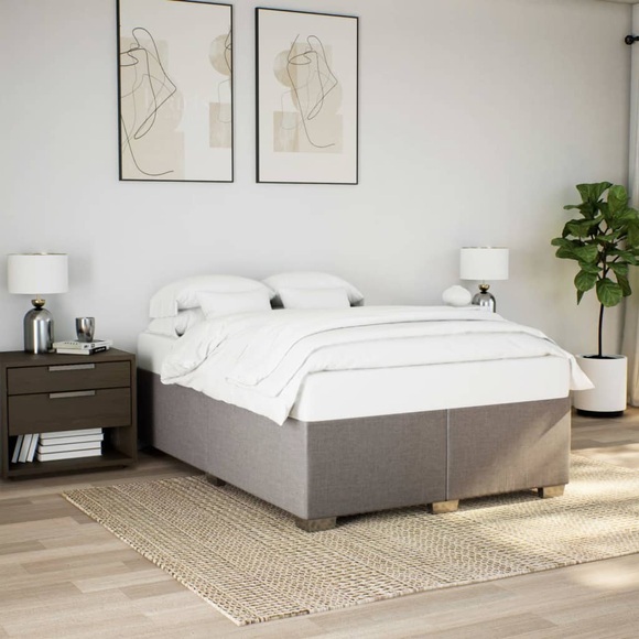 vidaXL Bettgestell Taupe 140x200 cm Stoff