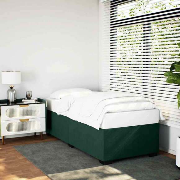 vidaXL Bettgestell Dunkelgrün 90x200 cm Samt