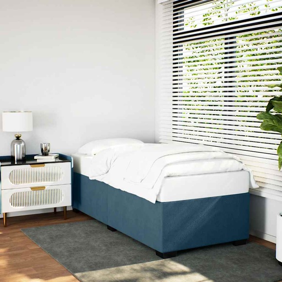 vidaXL Bettgestell Blau 90x200 cm Samt