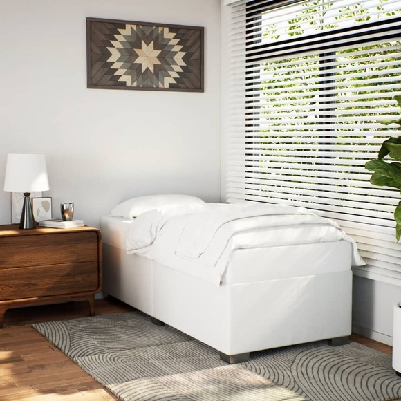 vidaXL Bettgestell Weiß 90x200 cm Kunstleder