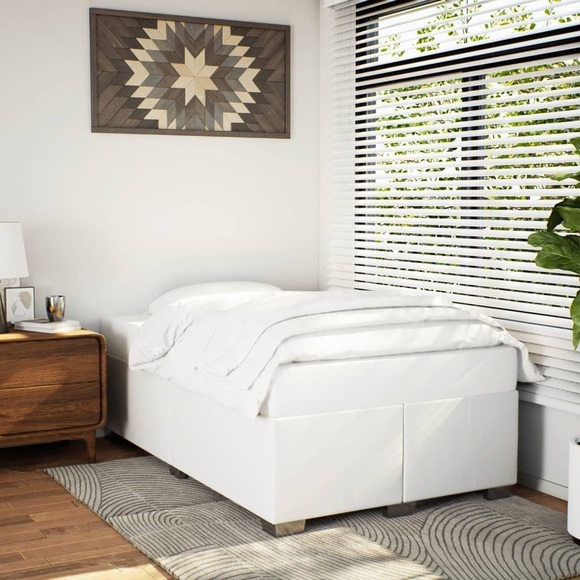 vidaXL Bettgestell Weiß 120x200 cm Kunstleder