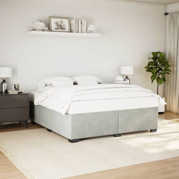 vidaXL Bettgestell Hellgrau 180x200 cm Samt