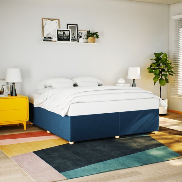 vidaXL Bettgestell ohne Matratze Blau 200x200 cm Stoff