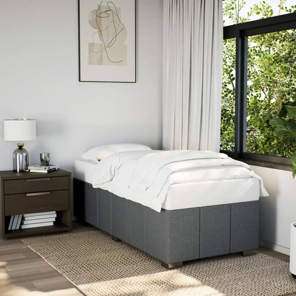 vidaXL Bettgestell Dunkelgrau 90x190 cm Stoff