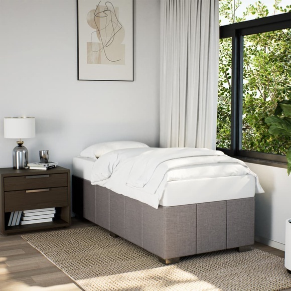 vidaXL Bettgestell Taupe 90x200 cm Stoff