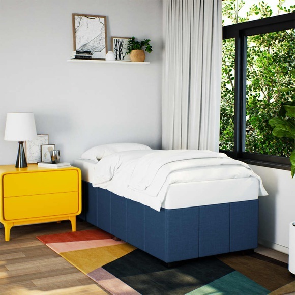 vidaXL Bettgestell Blau 90x200 cm Stoff