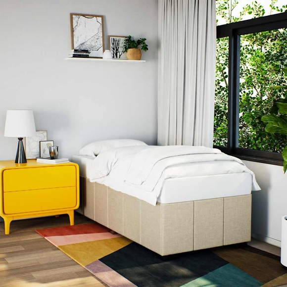 vidaXL Bettgestell Creme 100x200 cm Stoff
