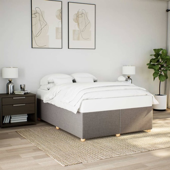 vidaXL Bettgestell ohne Matratze Taupe 160x200 cm Stoff