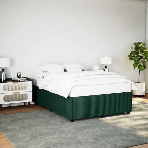 vidaXL Bettgestell Dunkelgrün 140x200 cm Samt