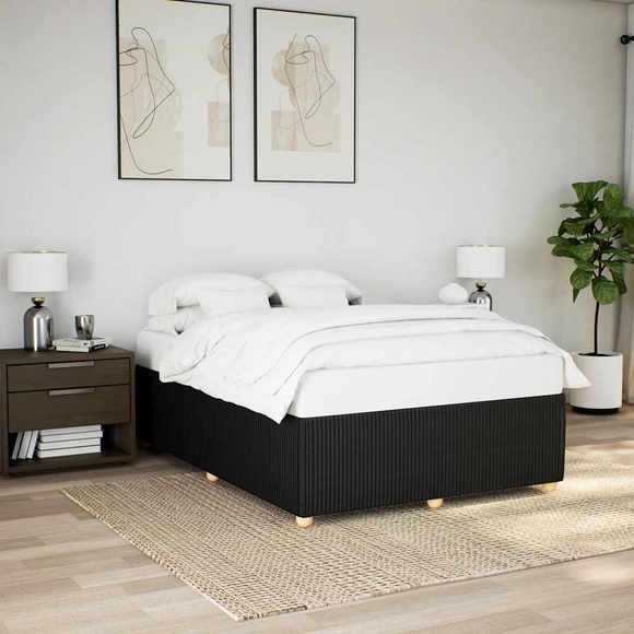 vidaXL Bettgestell ohne Matratze Schwarz 140x200 cm Stoff
