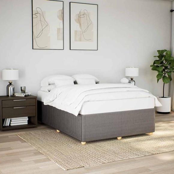 vidaXL Bettgestell ohne Matratze Taupe 140x200 cm Stoff
