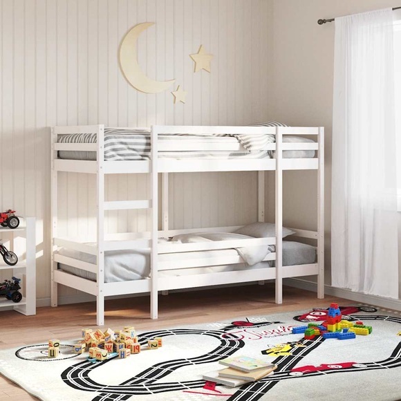 vidaXL Etagenbett Weiß 90x190 cm Massivholz Kiefer
