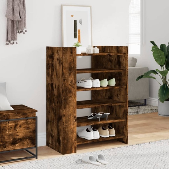 vidaXL Schuhschrank Räuchereiche 74,5x37,5x100 cm Holzwerkstoff
