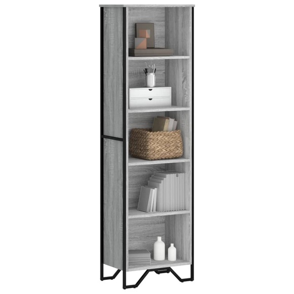 vidaXL Bücherregal Grau Sonoma 50x31x169 cm Holzwerkstoff