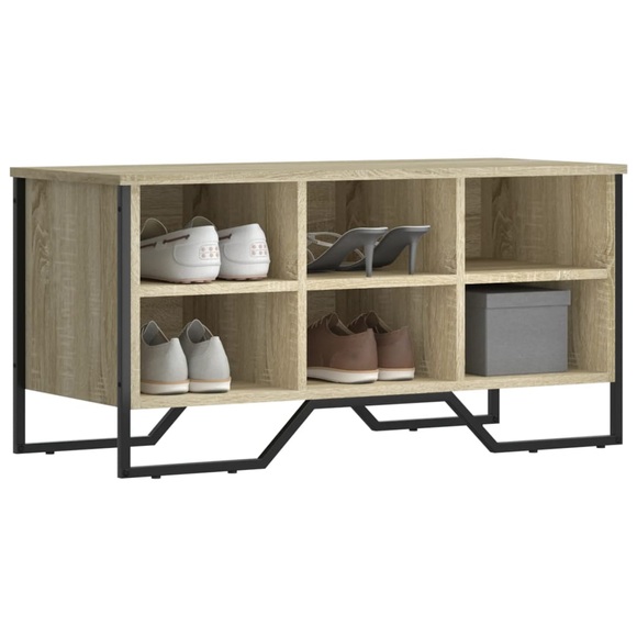 vidaXL Schuhregal Sonoma-Eiche 90x38x45,5 cm Holzwerkstoff