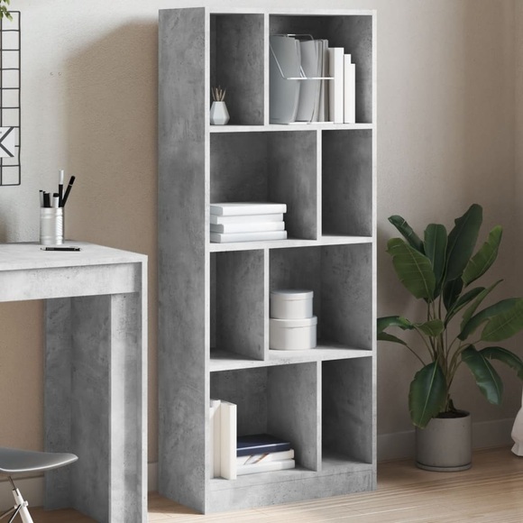 vidaXL Bücherregal Betongrau 57x28,5x141 cm Holzwerkstoff