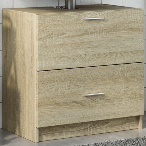 vidaXL Waschbeckenunterschrank Sonoma-Eiche 59x37x59 cm Holzwerkstoff