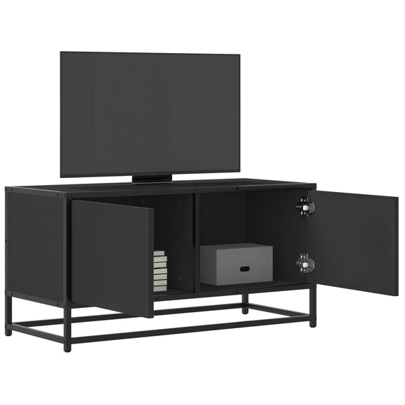 vidaXL TV-Schrank Schwarz 80x34,5x40 cm Holzwerkstoff und Metall