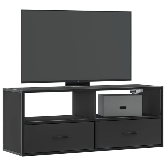 vidaXL TV-Schrank Schwarz 100x31x39,5 cm Holzwerkstoff und Metall