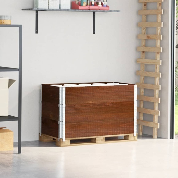 vidaXL Paletten-Aufsatzrahmen 3 Stk. Braun 100x50 cm Massivholz Kiefer