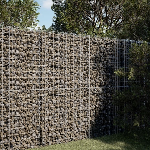 vidaXL Gabione mit Deckel 100x100x200 cm Verzinktes Eisen