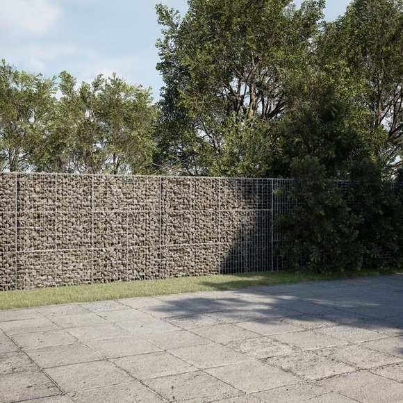 vidaXL Gabione mit Deckel 700x50x150 cm Verzinktes Eisen