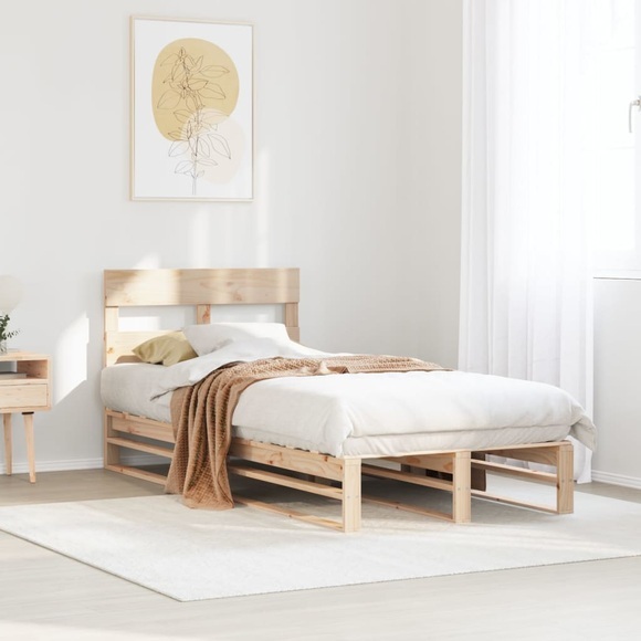 vidaXL Massivholzbett ohne Matratze 75x190 cm Kiefernholz