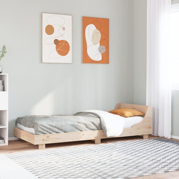 vidaXL Massivholzbett mit Kopfteil 90x200 cm Kiefer