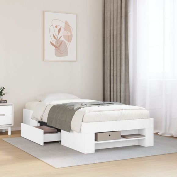 vidaXL Bettgestell Weiß 90x190 cm Holzwerkstoff