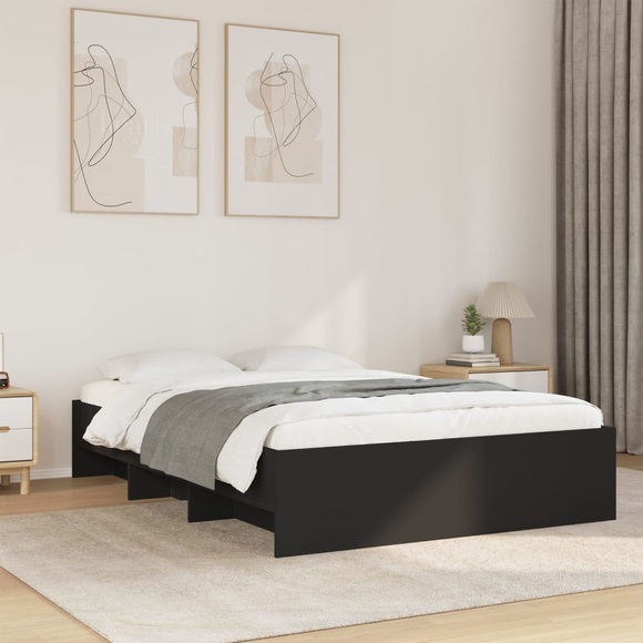 vidaXL Bettgestell Schwarz 140x200 cm Holzwerkstoff
