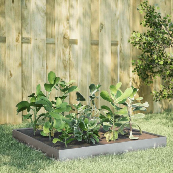 vidaXL Hochbeet 100x100x18,5 cm Verzinkter Stahl