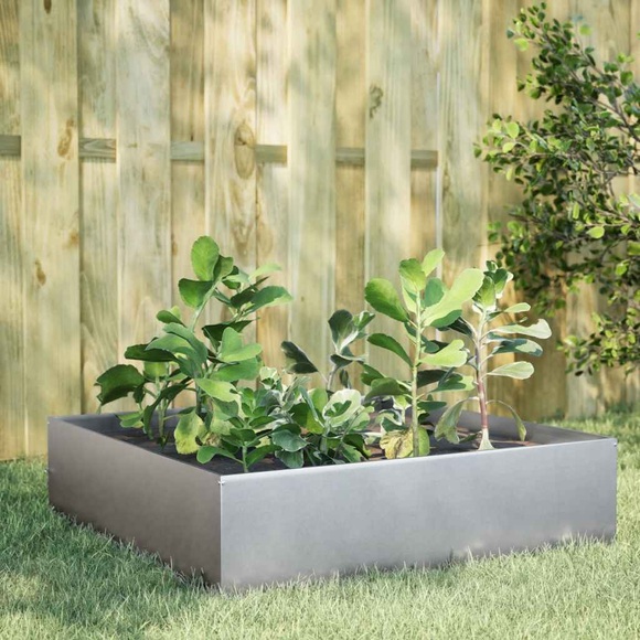 vidaXL Hochbeet 100x100x25 cm Verzinkter Stahl
