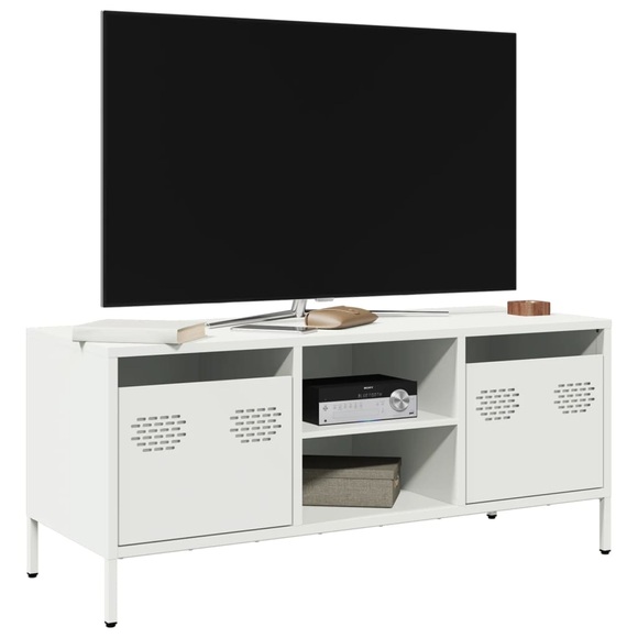 vidaXL TV-Schrank Weiß 101,5x39x43,5 cm Kaltgewalzter Stahl