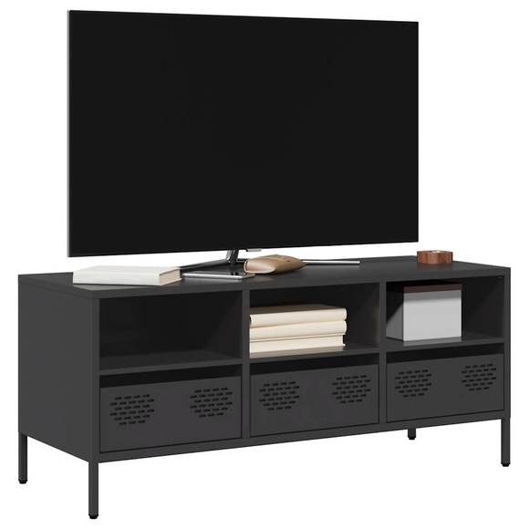 vidaXL TV-Schrank Schwarz 101,5x39x43,5 cm Kaltgewalzter Stahl