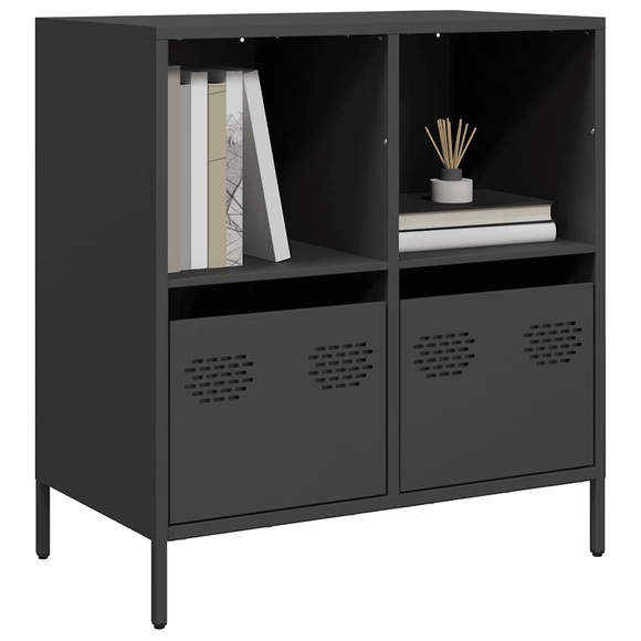 vidaXL Sideboard Schwarz 68x39x73,5 cm Kaltgewalzter Stahl