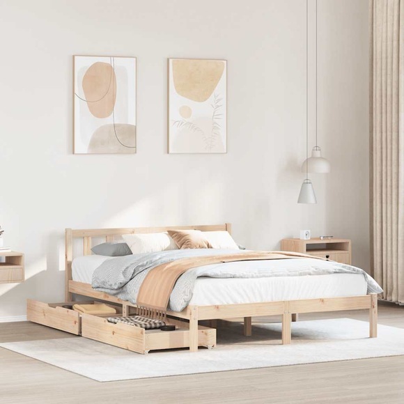 vidaXL Massivholzbett ohne Matratze 120x190 cm Kiefernholz