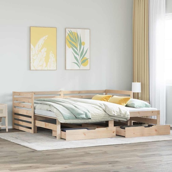 vidaXL Tagesbett mit Schubladen 90x200 cm Massivholz Kiefer