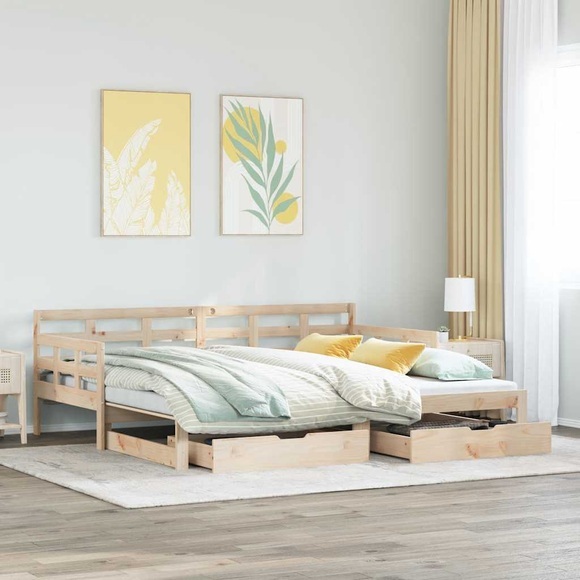 vidaXL Tagesbett Ausziehbar mit Schubladen 90x200 cm Massivholz Kiefer