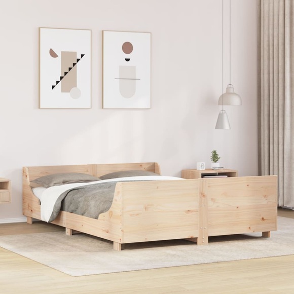 vidaXL Massivholzbett ohne Matratze 150x200 cm Kiefernholz