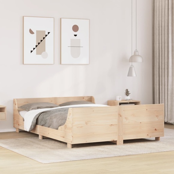 vidaXL Massivholzbett mit Kopfteil 140x200 cm Kiefer