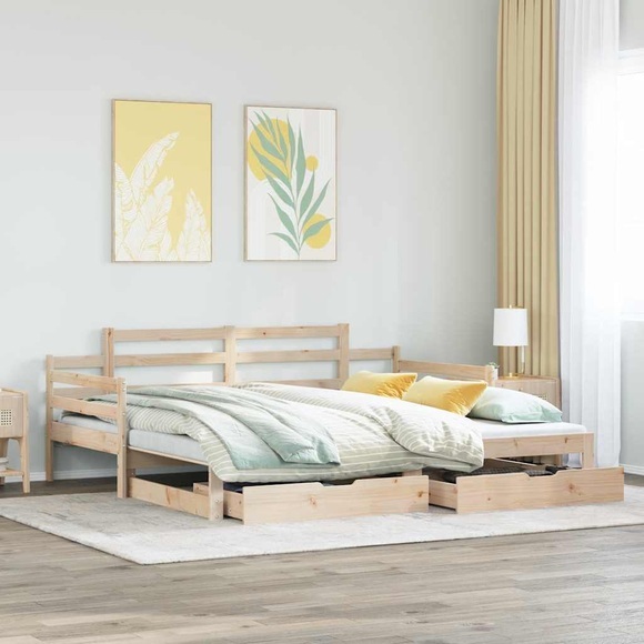 vidaXL Tagesbett Ausziehbar mit Schubladen 90x190 cm Massivholz Kiefer