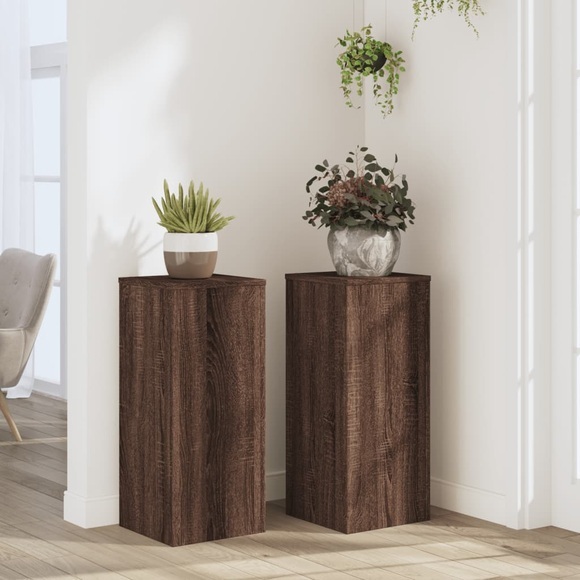 vidaXL Pflanzenständer 2 Stk. Braun Eiche 30x30x70 cm Holzwerkstoff
