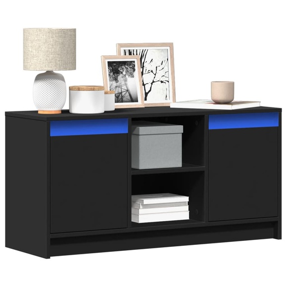 vidaXL TV-Schrank mit LED-Beleuchtung Schwarz 100x34x50 cm