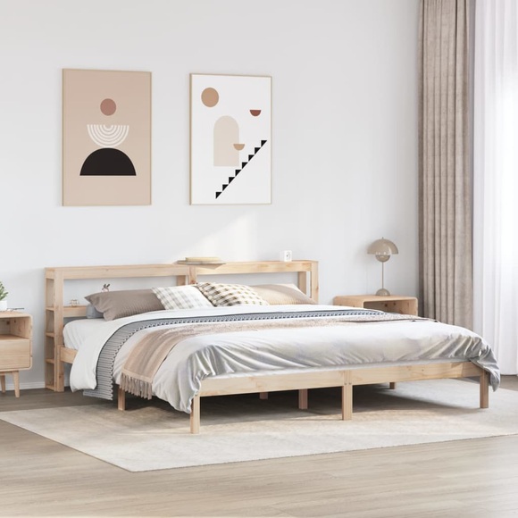vidaXL Massivholzbett ohne Matratze 200x200 cm Kiefer